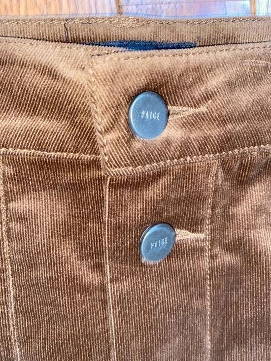 Paige $269 Meadow Brown Corduroy Midi Pencil Skirt | Size 4 NWOT - Picture 7 of 13